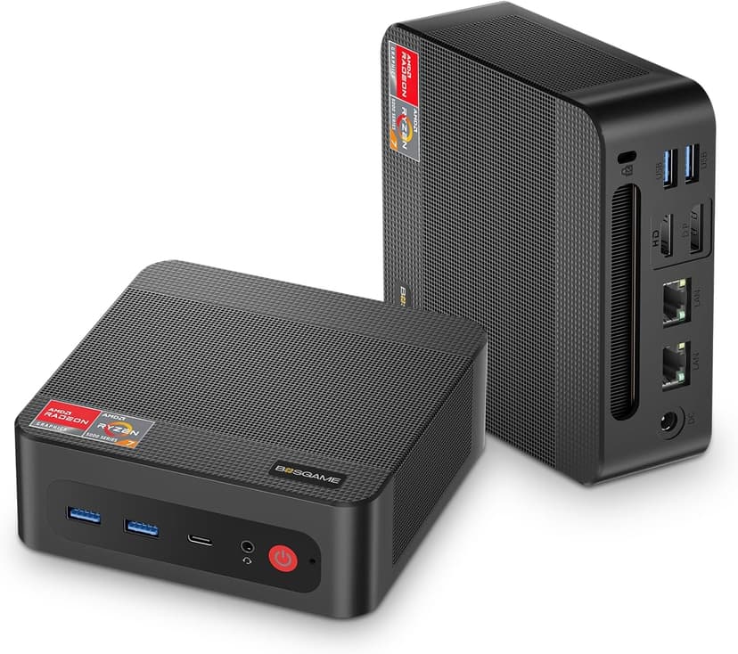 P4 Light Gaming Mini PC, Ryzen 7 5825U, 32GB RAM 1TB SSD, 11 Pro Triple 4K 60HZ Displays Desktop Computers, Support PS3 Emulator Micro PC, HDMI+DP+Type-C, WiFi 6E, BT5.2, Dual 2.5GbE LAN