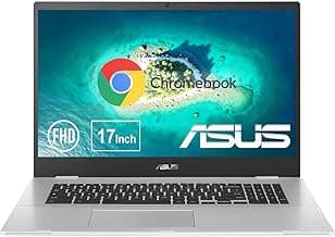 ASUS 17.3 Inch FHD Chromebook Laptop | Intel Celeron N4500, Dual-Core Processor | 4GB Ram, 64GB eMMC | Mineral Grey | WiFi 6 | 10 HR Battery | LED Backlight | Google Assistant | Intel UHD Graphics