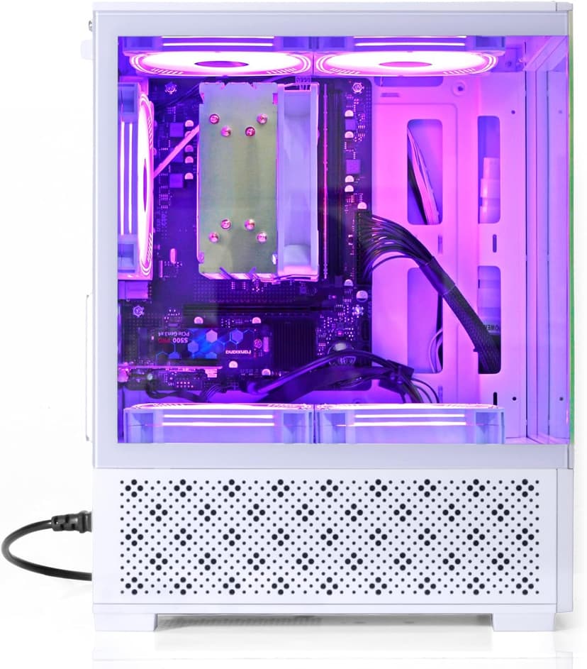 LXZ Desktop PC Computer AMD Ryzen 7-5700G 8 core 3.9GHz, 16G DDR4 RAM, 512GB NVME SSD, Tower Computer with Power Supply 400W for Home and Office (White)