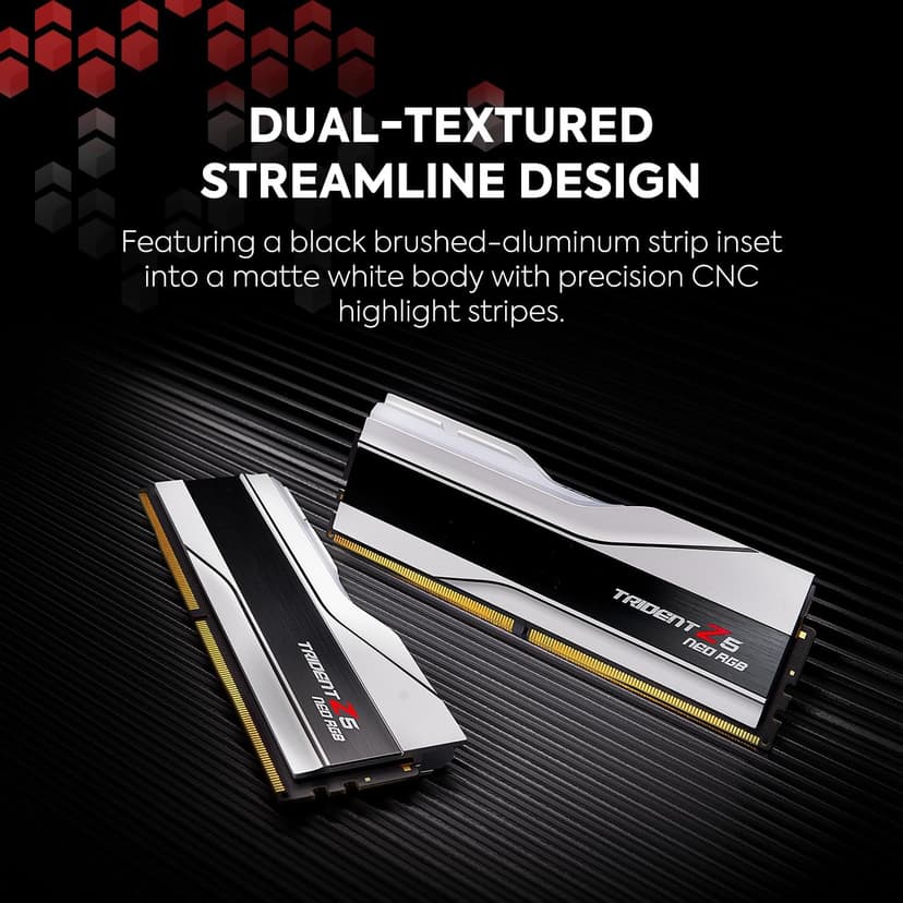 G.SKILL Trident Z5 Neo RGB Series (AMD Expo) DDR5 RAM 32GB (2x16GB) 6000MT/s CL30-36-36-96 1.35V Desktop Computer Memory UDIMM - Matte White (F5-6000J3036F16GX2-TZ5NRW)