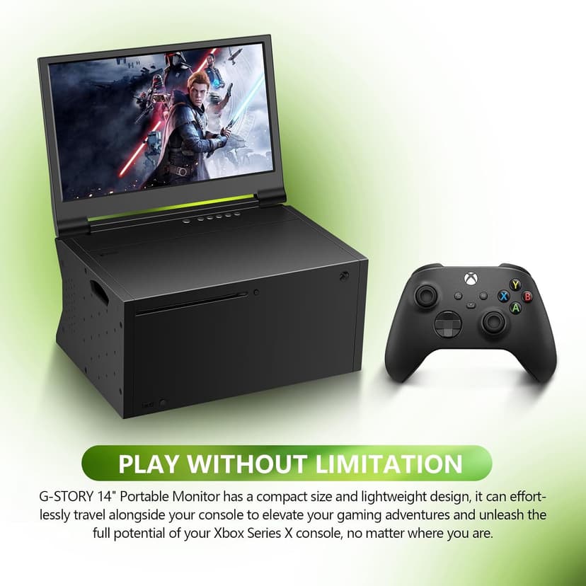 G-STORY 14‘’ Portable Monitor for Xbox Series X 4K Portable Gaming Monitor IPS Screen for Xbox Series X（not Included） with Two HDMI, HDR, Freesync Game Mode Travel (14“&4K for Xbox Series X)