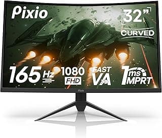 Pixio PXC325 32 inch 165Hz Refresh Rate FHD 1080p Resolution 1500R Curve VA Panel 1ms Response Time Adaptive Sync HDR Curved Gaming Monitor