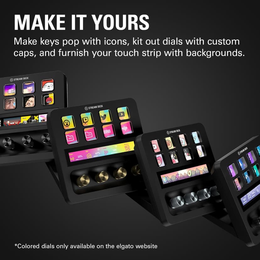 Elgato Stream Deck + XLR - Audio Mixer & Controller, Rear XLR-to-USB Mic Interface, Compatible with any Mic for Podcasting, Streaming, Content Creators, dials and LCD keys, PC/Mac