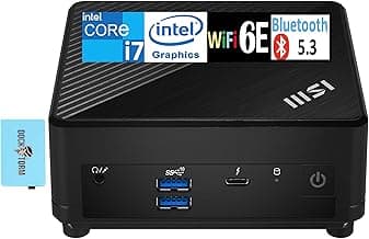 MSI Cubi 5 Mini Desktop (Intel i7-1255U, Intel Iris Xe, 8GB DDR4, 512GB PCIe SSD, Thunderbolt 4, WiFi 6E, Bluetooth 5.3, 65W PSU, 2 RJ-45, 1 Display Port, HDMI, Win 11 Pro) w/DKZ USB Port Expander