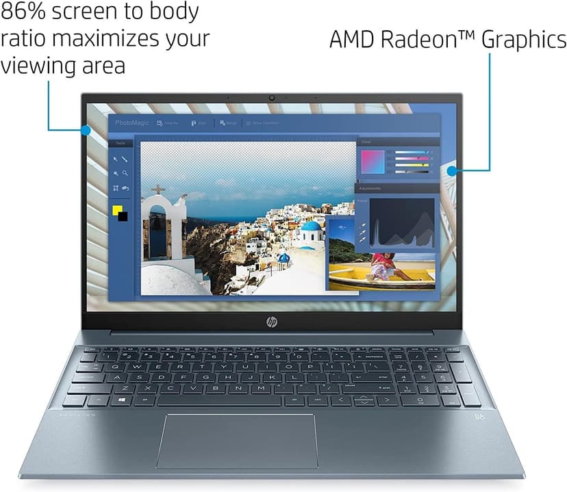 HP 2022 Pavilion 15.6" FHD 1080P IPS Laptop, 8-Core AMD Ryzen 7-5700U(Up to 4.3GHz, Beat i7-1180G7), 32GB RAM, 1TB NVMe SSD, Numpad, HDMI, WiFi, USB-A&C, Fast Charge, Audio by B&O, Win11