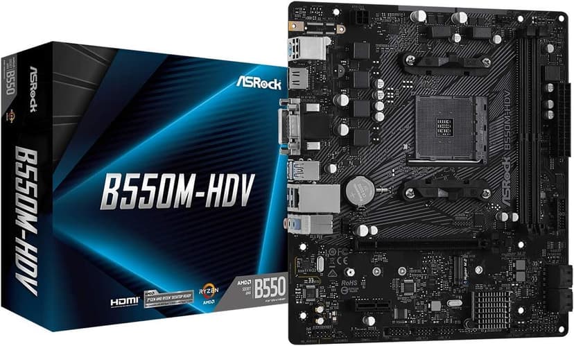 ASRock B550M-HDV Supports 3rd Gen AMD AM4 Ryzen™ / Future AMD Ryzen™ Processors Motherboard