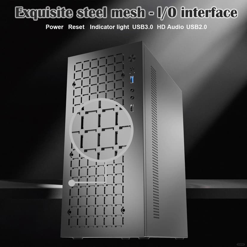 matx case,itx case,High Airflow Micro ATX PC Case, Support MATX, Mini-ITX, Micro ATX case Slim with USB3.0x1 I/O Port, Black Without Fans