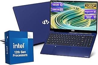 15.6-FHD-Laptop Student-Laptop, 16GB RAM 256GB SSD, Intel Pentium Quad-Core N100 Processor (Up to 3.4GHz) Backlit Keyboard Fingerprint WiFi 6 BT5.2 Business-Laptop, 2 Years Warranty Windows 11 Laptop