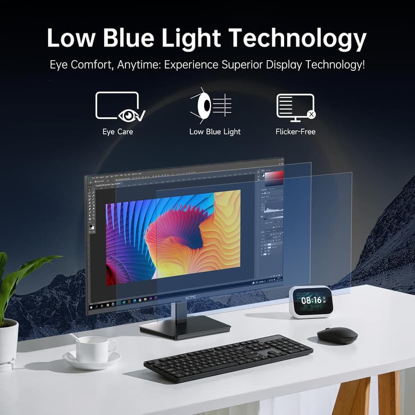 27 Inch 4K UHD(3840 * 2160) Computer Monitor - IPS Monitor, 60hz, HDR400, Anti-Blue Light Screen, DCI-P3 95% 125% sRGB, Support FreeSync and GSync, PC Monitor for Design, Work,Casual Gaming