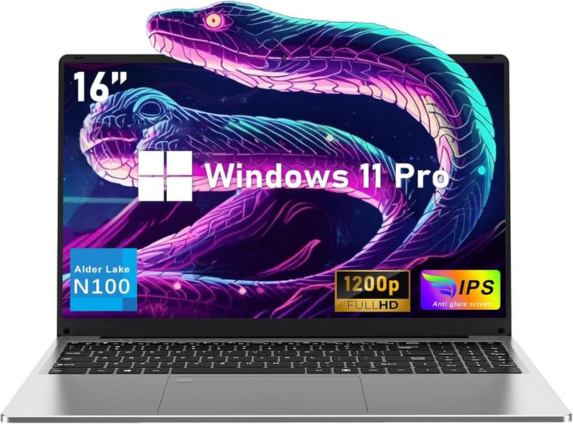 16 Inch Laptop Computer 2025, Gaming Laptop, 16GB RAM 1TB SSD, N100 Processor, FHD 1920 * 1200, 180° Open, Backlit Keyboard, Windows 11 Pro, Fingerprint Unlock, UHD Graphics 750 MHz, Student