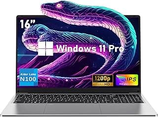 16 Inch Laptop Computer 2025, Gaming Laptop, 16GB RAM 1TB SSD, N100 Processor, FHD 1920 * 1200, 180° Open, Backlit Keyboard, Windows 11 Pro, Fingerprint Unlock, UHD Graphics 750 MHz, Student