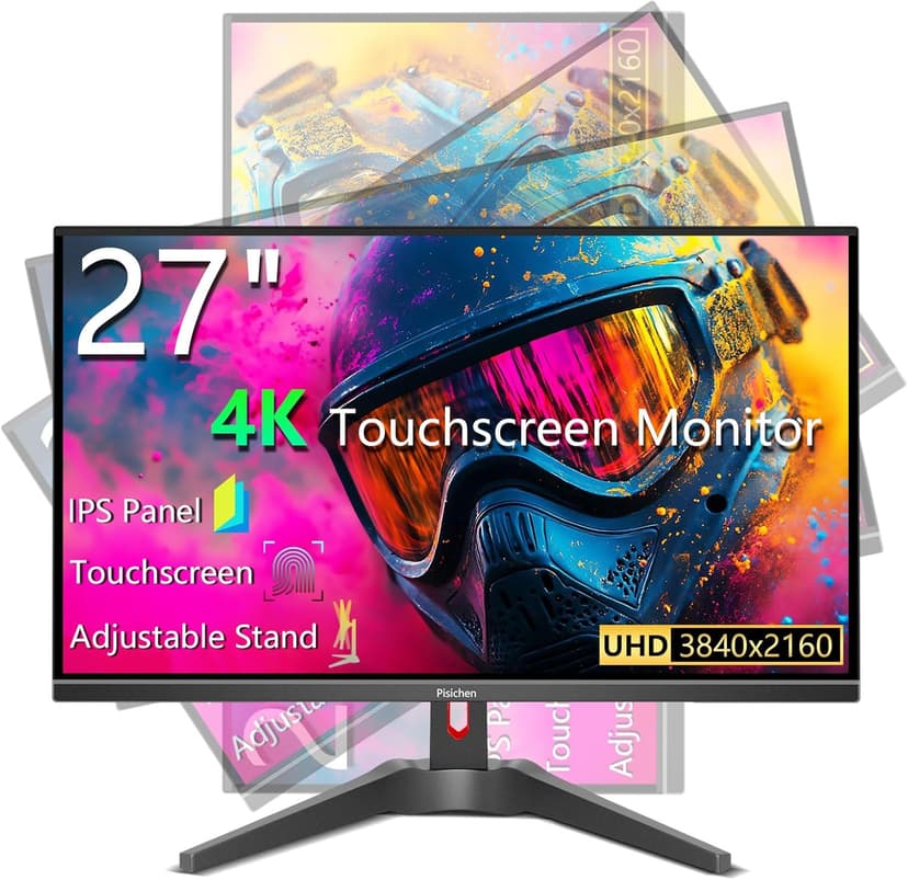 Touchscreen Gaming Monitor 27 Inch 4K UHD(3840x2160) IPS Computer Monitor, 60Hz, Ultra-Thin Bezel, HDMI, DisplayPort, 400 cd/㎡, VESA, Tilt Adjustable