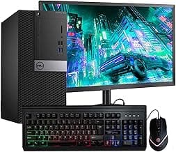 Dell Optiplex 7040 Tower Desktop Computer | Quad Core Intel i7 (3.4) 32GB DDR4 RAM 500GB PCIe M.2 NVMe + 2TB HDD| Windows 10 Professional New 22in LCD Monitor Home or Office PC (Renewed), Black