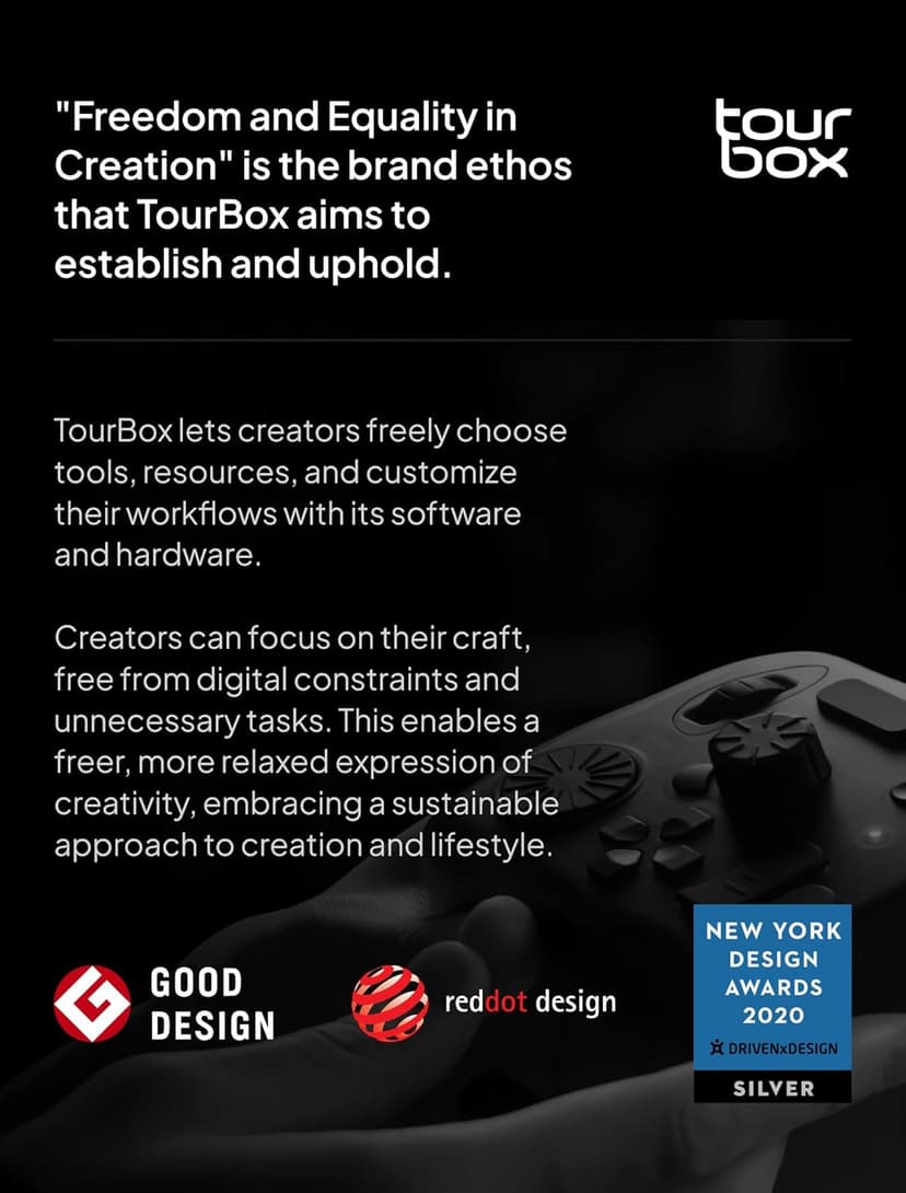 TourBox NEO - Custom Controller for Photo Video Editing, Color Grading, Illustration, MacOS/Windows, Photoshop Lightroom Davinci Resolve After Effects Premiere Final Cut Pro Programmable Keyboard