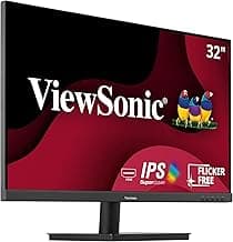 ViewSonic VA3209M 32 Inch IPS Full HD 1080p Monitor with Thin Bezels, 75Hz, Eye Care, HDMI, VGA Inputs for Home and Office