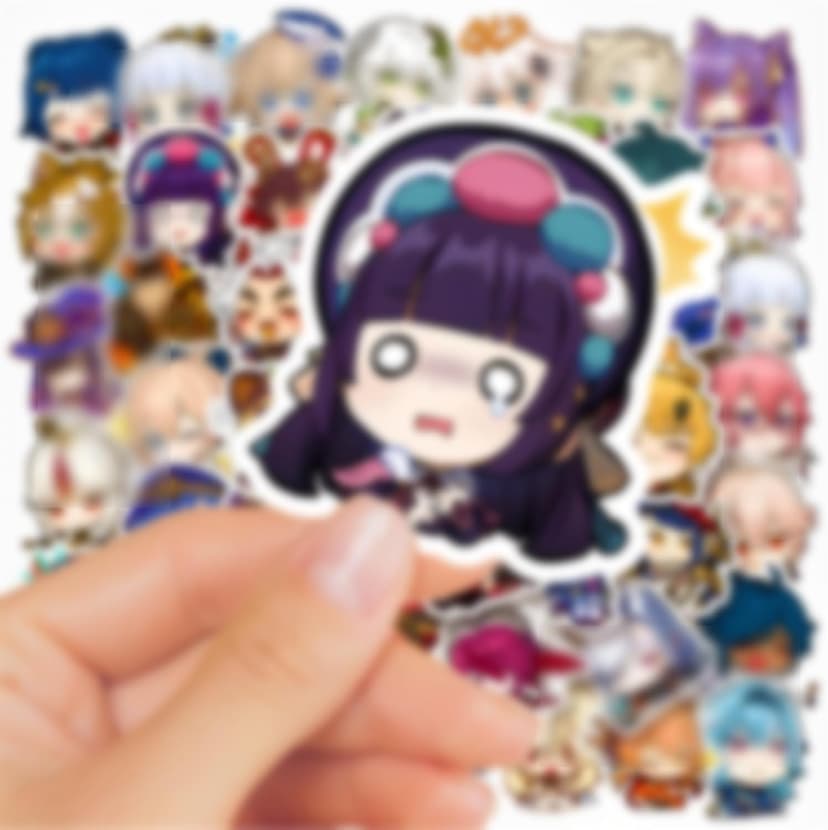 100PCs SSUMMERISH WIND Chibi Gensn Stickers, Cartoon Stickers for Hydro Flask, Laptop, Water Bottle, Aesthetic Waterproof Vinyl Decals for Adults, Teens, Girls. Impct100