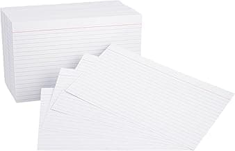 Amazon Basics Ruled Lined Index Note Cards, 500 Count, 5 Pack of 100, White, 5 in x 8 in