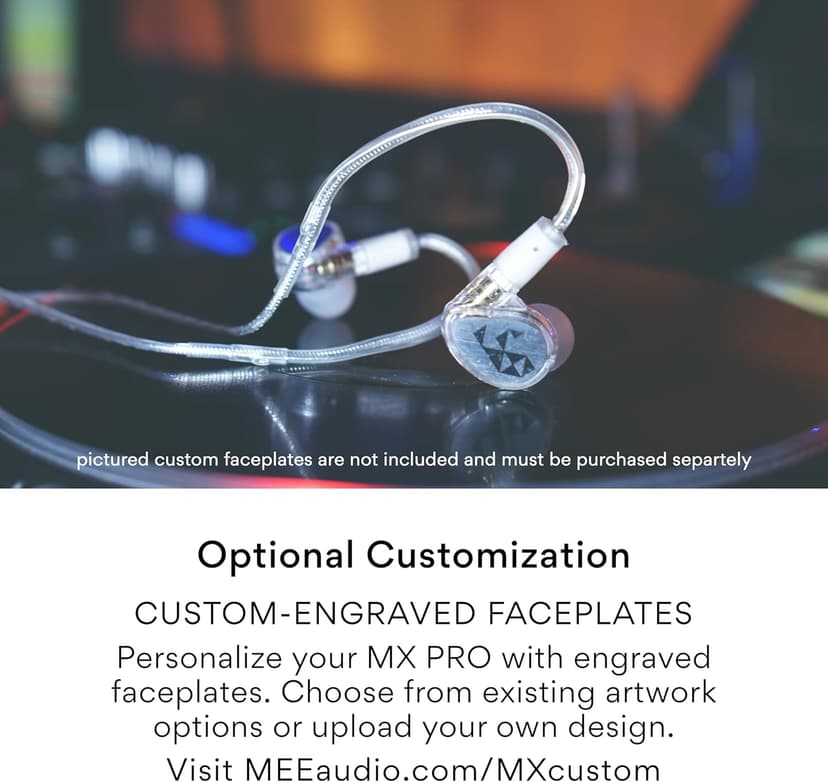 MEE audio Professional MX3 PRO Triple-Driver Hybrid Musician's in Ear Monitor Headphones with Enhanced Midrange and Warm Tonality, Noise Isolating Earphones with Detachable Cables, Transparent