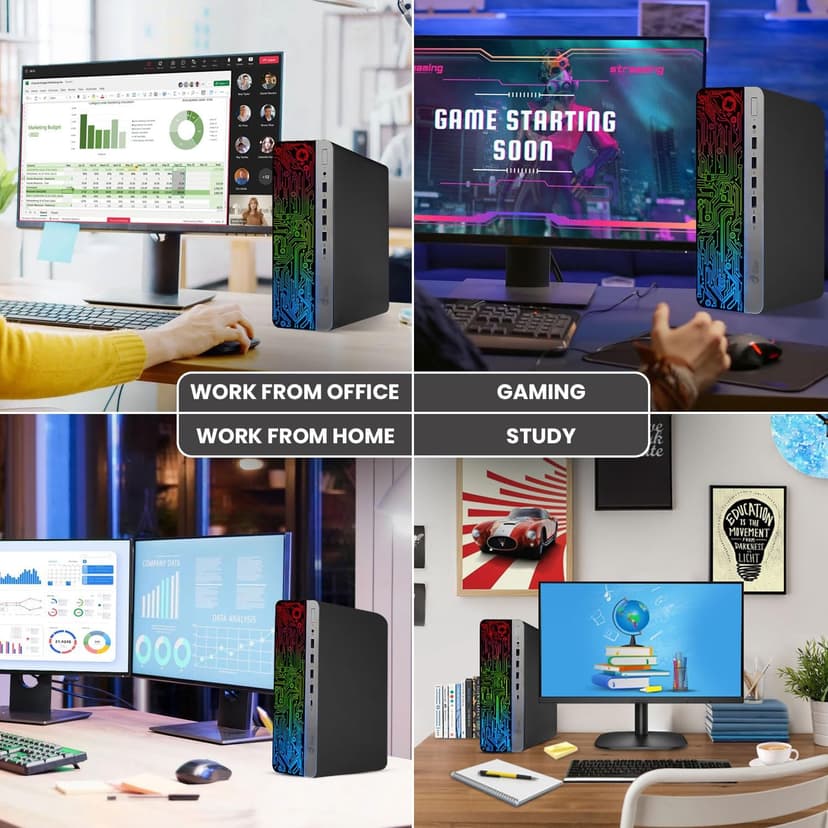 BTO Windows 11 Pro Gaming Desktop PC HP G3 RGB – Intel i5 6th Gen Processor, 16GB DDR4 Ram, 512GB SSD, NVIDIA GeForce GT 1030 DDR5, 22-inch Monitor – Wi-Fi – Computer Tower for PC Gamer (Renewed)