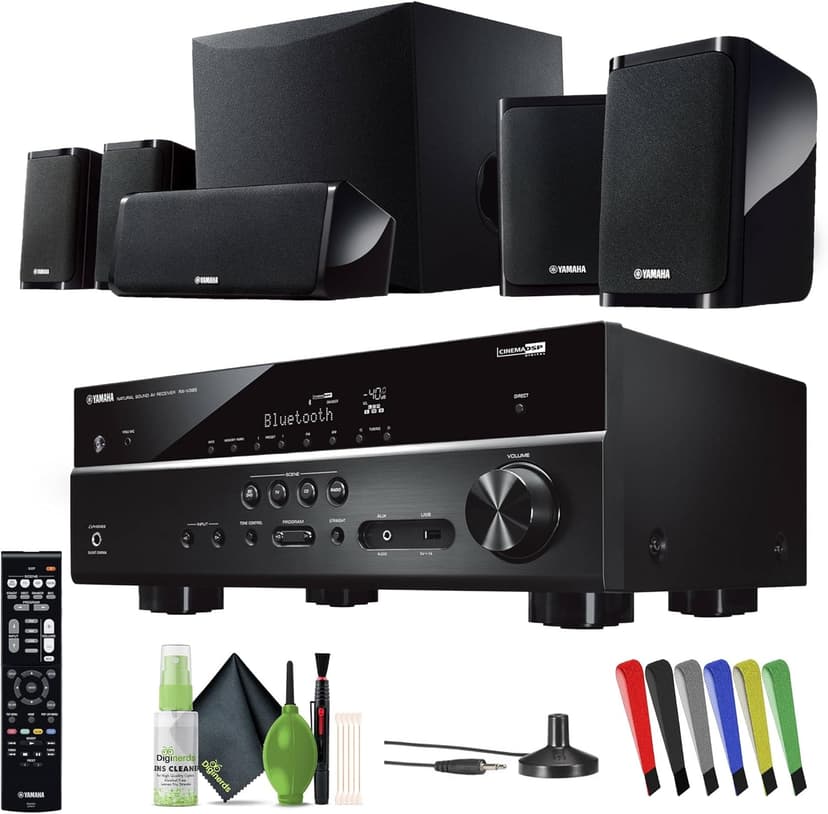 Yamaha Audio YHT-4950U 4K Ultra HD 5.1-Channel Home Theater System with 8" 50W RMS Powered Subwoofer Speakers, AV Receiver, True Surround Sound with Bluetooth Music Streaming (Black)