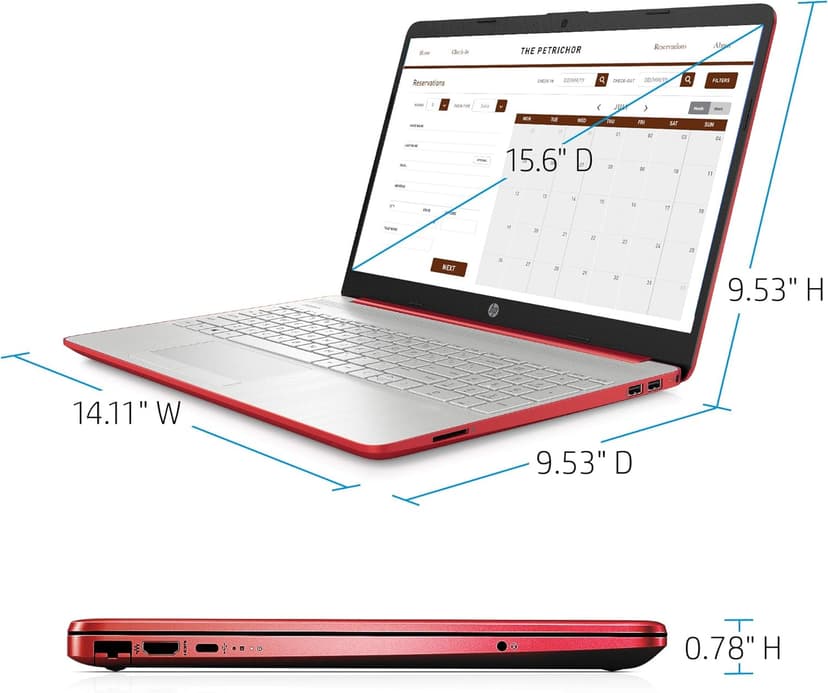 HP 15.6in Laptop (Intel Pentium Quad-Core N5000, 4GB RAM, 128GB SSD, HDMI, WiFi, Bluetooth, HD Webcam, Windows 10 S) (Renewed)