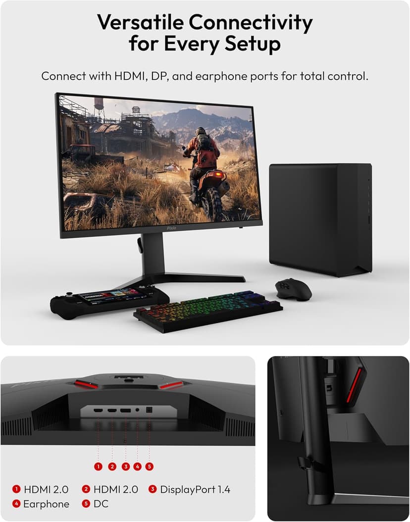Pixio PX277 Prime Neo 27 inch 180Hz Refresh Rate QHD 1440p Resolution Fast IPS Panel 1ms GTG Response Time Gaming Monitor with Adaptive Sync