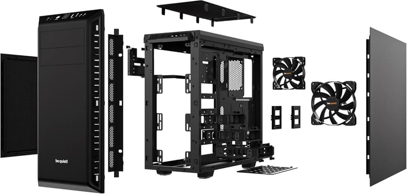 be quiet! Pure Base 600 ATX Midi Tower PC Case| 2 Pre-Installed Pure Wings Fans | Black | BG021
