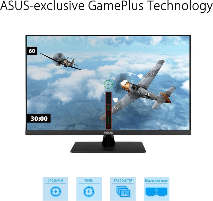 ASUS 31.5” 4K HDR Eye Care Monitor (VP327Q) – UHD (3840 x 2160), 99% sRGB, HDR-10, Adaptive-Sync, Speakers, DisplayPort, HDMI, Flicker Free, Blue Light Filter, VESA Mountable,Black