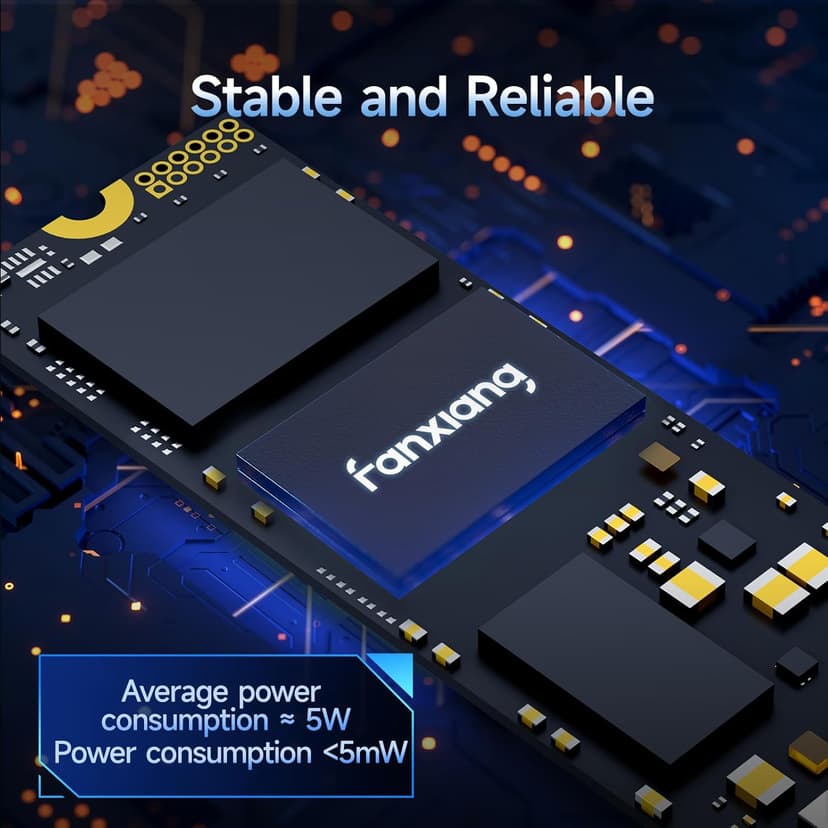 S501Q SSD 1TB PCle 3.0x4 Internal Solid State Drive, NVMe M.2 2280 Internal Solid State Drive, SLC Cache 3D NAND Up to 3600MB/s for Laptop and PC Desktops