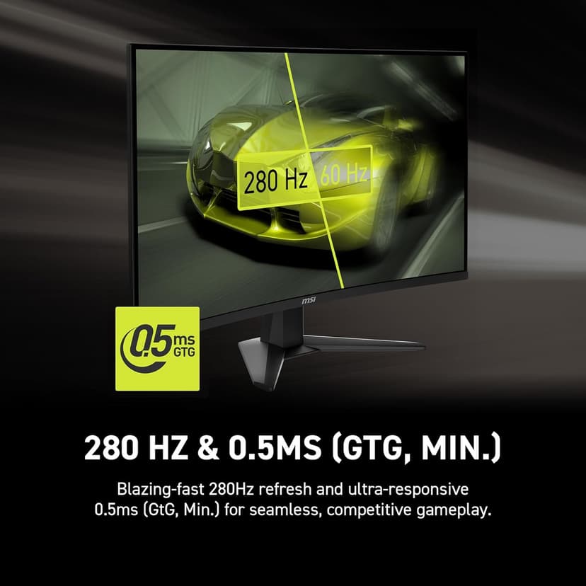 msi MAG 274CXF 27-inch 1920 x 1080 (FHD) Curved Monitor, 280Hz, HDMI, DisplayPort, VGA Port, VESA Mountable, Tilt, Speaker, Slim Bezel, 0.5ms, Black