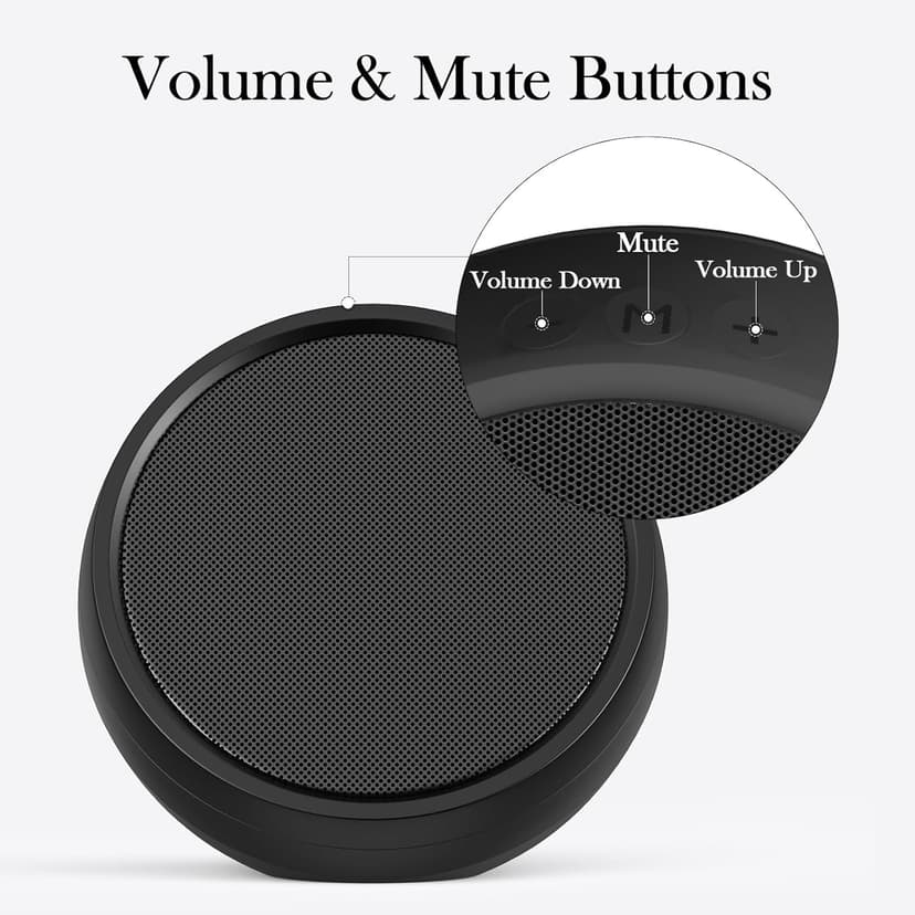 USB Computer Speaker for Laptop, External Speakers for Desktop Computer with Crystal Clear Sound, Rich Bass and Volume Buttons, Plug-N-Play (Black)