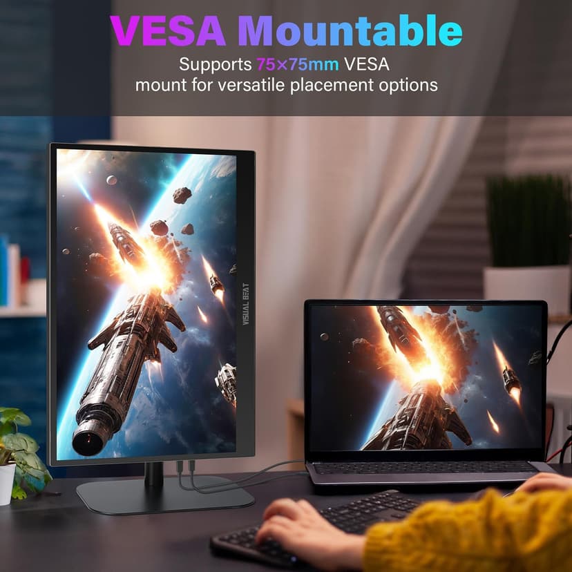 17.3'' 4K Portable Touchscreen Monitor, UHD 500Nits 100% AdobeRGB IPS HDR Travel Display, USB, Type-C & HDMI, Dual Speakers, VESA & Smart Cover - for Laptop PC Phone PS4/5 Xbox etc.