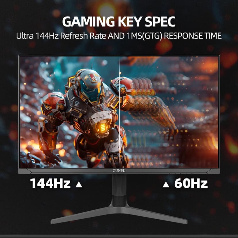 32 Inch 4K 144Hz Gaming Monitor, UHD Fast IPS Panel, 1ms GTG, sRGB 120%, Freesync & G-Sync, DisplayPort, HDMI 2.1, Built-in Dual Speakers, Support PS5 120Hz VRR, VESA, Height/Vertical Adjustment