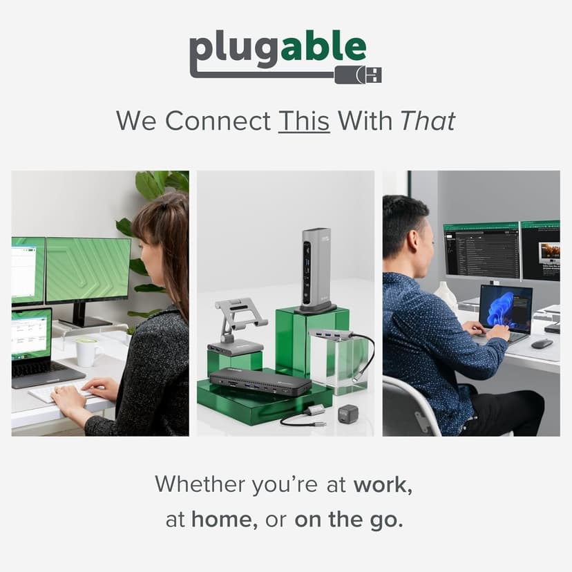 Plugable Thunderbolt 4 Hub | 60W Laptop Charging | 3X Thunderbolt 4 Ports | Dual 4K/Single 8K Displays | USB4 Compatibility - TBT4-HUB3C