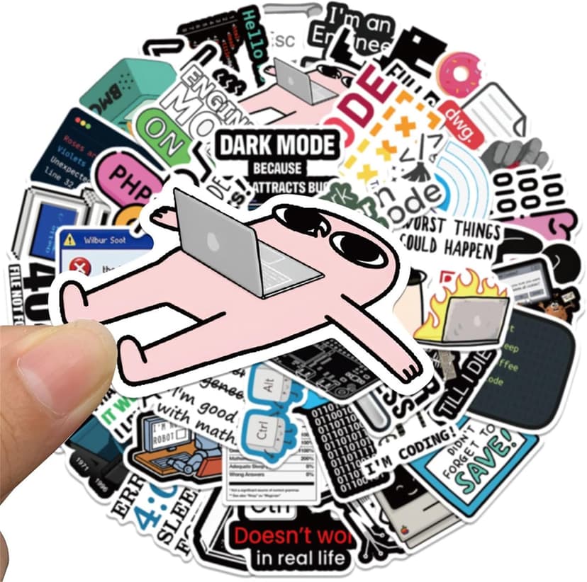 50PCS Programming Stickers Gifts for Developers Programmers Hackers Engineers, Icicrim Program Stickers for Laptop Computer Water Bottles Luggage Vinyl Waterproof Decals