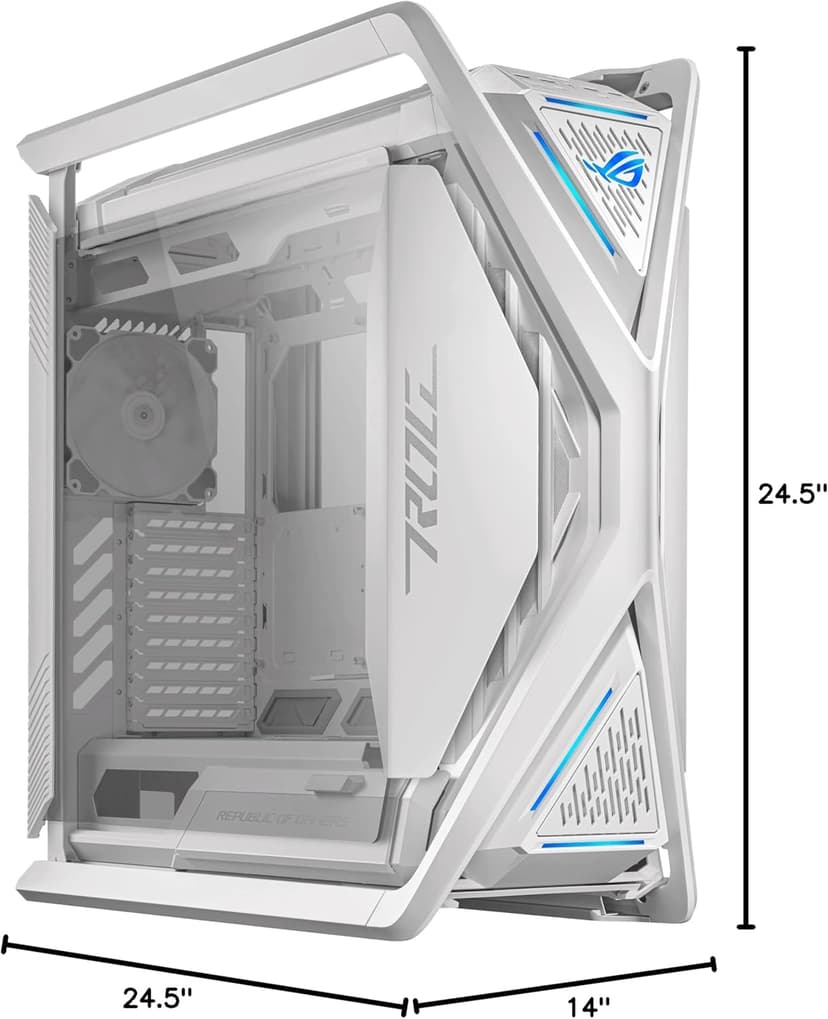 ASUS ROG Hyperion GR701 EATX Full-Tower Computer case with Semi-Open Structure, Tool-Free Side Panels, Supports up to 2 x 420mm radiators, Built-in Graphics Card Holder, 2X Front Panel Type-C