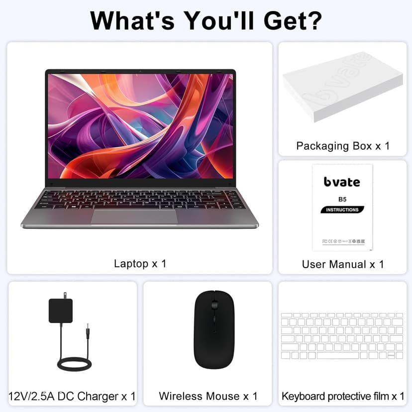 2025 Laptop Computer 14 Inch Win 11 256GB SSD Up to 1TB SSD Expand Laptops Celeron N4020 Up to 2.8Ghz 1920x1080 FHD Dual WiFi BT4.2 with Webcam Keyboard Protect Flim for Business Student-Gray