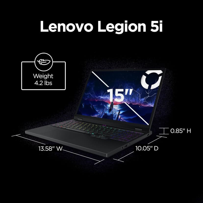 Lenovo Legion 5i – Gaming Laptop - Intel® Core™ i7-14700HX - 15" 2.5K WQXGA PureSight OLED Display–165Hz Refresh Rate–NVIDIA® GeForce RTX™ 5070 – 16 GB Memory – 1 TB Storage – 3 Months of PC GamePass