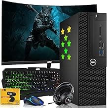 Dell Desktop PC Gaming Bundle - Core i7, 16GB RAM, 1TB SSD, 27-inch Curved Monitor, GT 1030, RGB Keyboard with AI-Enhanced Copilot Key and Mouse, RGB Headphone, Webcam, Wi-Fi, Win 11 Pro (Renewed)