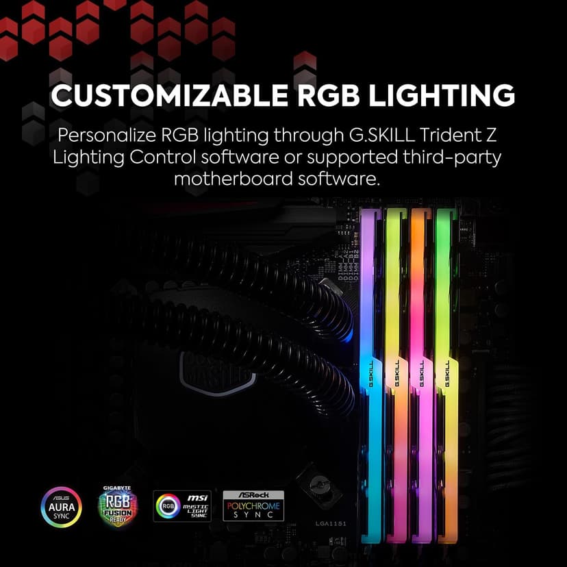 G.SKILL Trident Z RGB Series (XMP) DDR4 RAM 32GB (2x16GB) 3600MT/s CL18-22-22-42 1.35V Intel AMD Desktop Computer Memory UDIMM (F4-3600C18D-32GTZR)