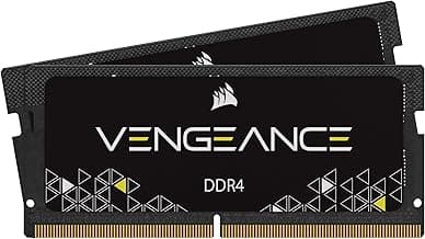 CORSAIR Vengeance SODIMM DDR4 RAM 32GB (2x16GB) 3200MHz CL22-22-22-53 1.2V Intel AMD Laptop Notebook Memory - Black (CMSX32GX4M2A3200C22)