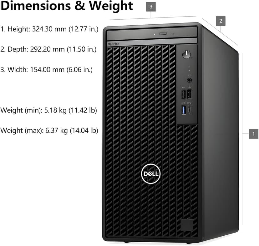 Dell OptiPlex 7020 Desktop Computer, 7000 Tower Dekstop PC, Intel Hexa-Core i5-12500 (Beat i7-11700), 32GB DDR5 RAM, 1TB PCIe SSD, DVDRW, USB WiFi Adapter, RJ-45, HDMI, DisplayPort, Windows 11 Pro