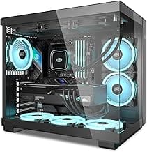 PCCOOLER C3T500 ARGB PC Case Mid Tower Desktop Computer Gaming Superior Case for ATX/M-ATX/ITX with 6 ARGB Case Fans,Column-Free Design,360MM Radiator&400MM GPU Support,Easy Installation (Black)