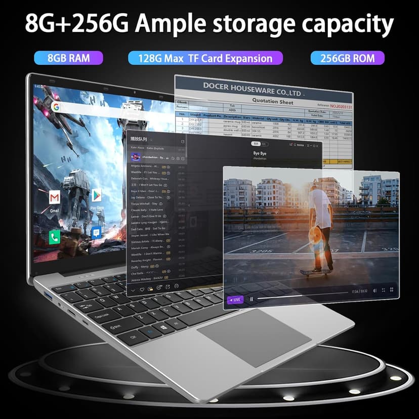 ANTEMPER 14.1 Inch Windows 11 Laptop Computer, 256GB SSD 8GB RAM, Intel Celeron N4020C(up to 2.8GHz), Full HD 1920x1080 Laptops, Mini HDMI, USB3.0, Webcam, TF Card, Type-c, 5000mAh Battery, Gray