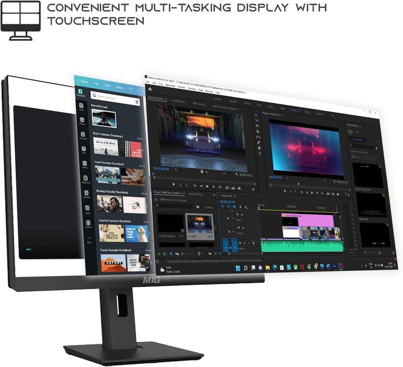 Gaming All in one PC 24 Inch FHD Touchscreen, MTG Yama, Intel Core i5 10th Gen, 32GB RAM, 240GB NVME | 1TB SSD, NVIDIA GT 730 4GB DDR3 Graphics, Webcam, RGB Combo, Windows 11 Home