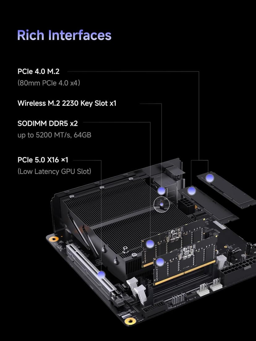 MINISFORUM 795S7 Mini Gaming PC AMD Ryzen 9 7945HX (16C/32T) Barebone Version Tower Computer, 2x DDR5 Slots, 2x PCIe4.0 SSD, HDMI|DP|USB-CTriple Outputs, M.2 2230 Key E Slot, 2.5G Lan Desktop Computer