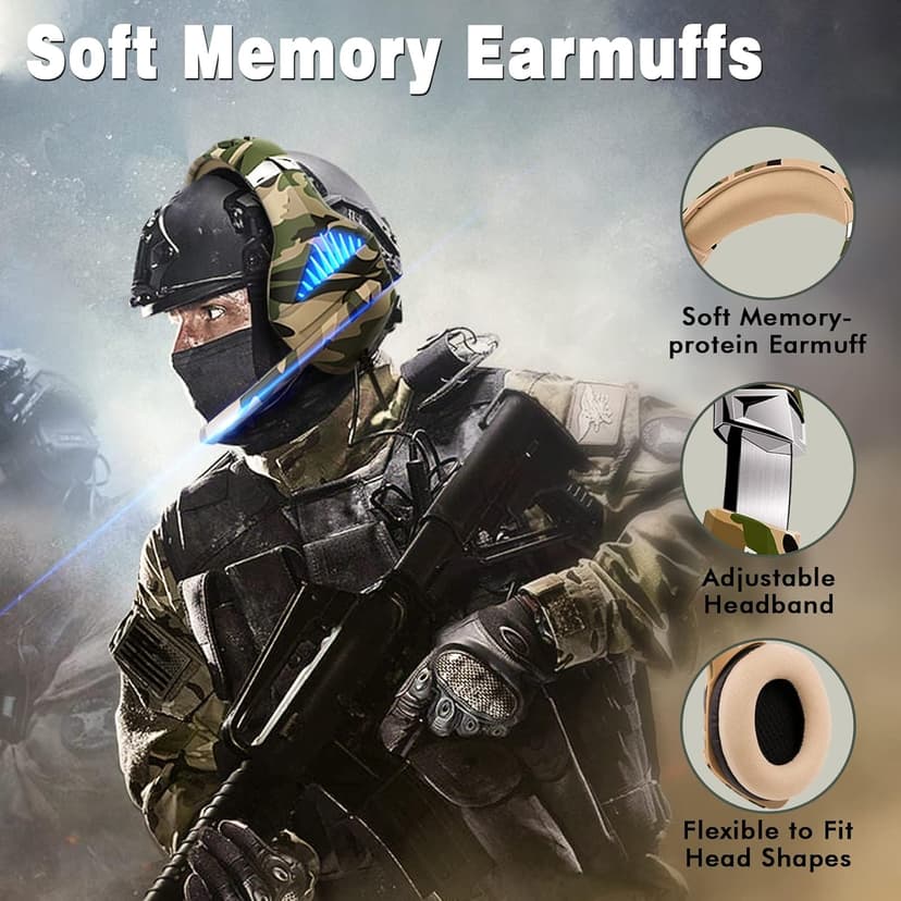 Gaming Headset for PS5 PS4 Xbox ONE Switch PC with Noise Cancelling Over-Ear Stereo Bass Surround Sound Gaming Headphone -Camo
