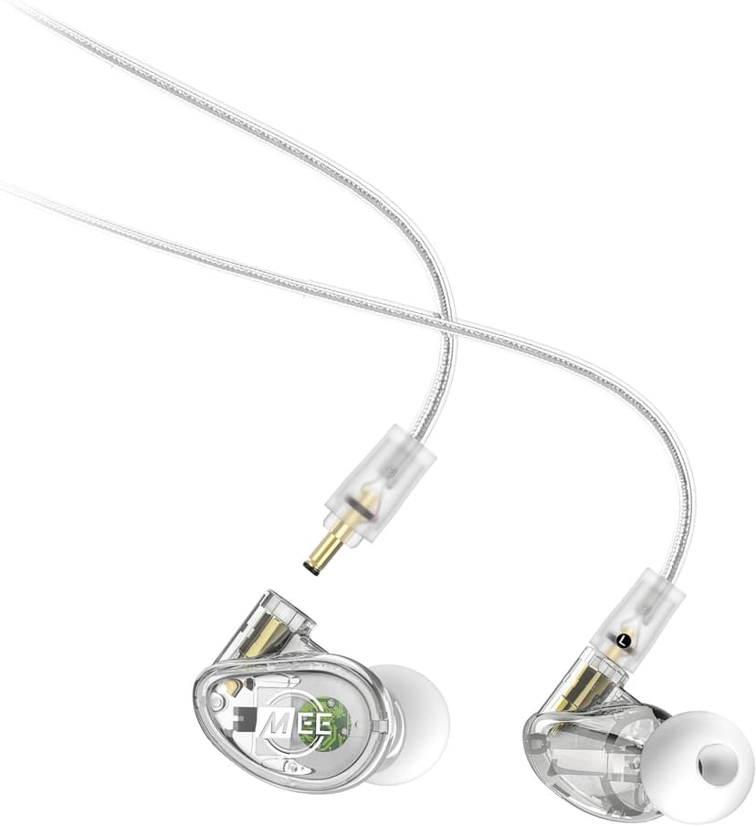 MEE audio Professional MX3 PRO Triple-Driver Hybrid Musician's in Ear Monitor Headphones with Enhanced Midrange and Warm Tonality, Noise Isolating Earphones with Detachable Cables, Transparent