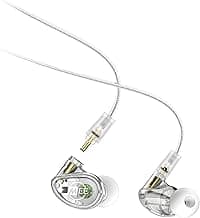 MEE audio Professional MX3 PRO Triple-Driver Hybrid Musician's in Ear Monitor Headphones with Enhanced Midrange and Warm Tonality, Noise Isolating Earphones with Detachable Cables, Transparent