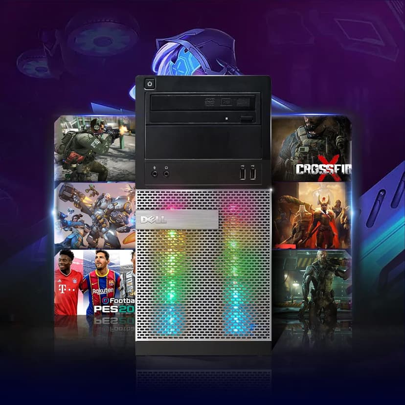 Dell RGB Gaming Desktop PC, Intel Quad I5 up to 3.6GHz, 16GB RAM, Radeon RX 550 4G GDDR5, 512G SSD, DVD, WiFi & Bluetooth, RGB Keyboard & Mouse, Win 10 Pro (Renewed)